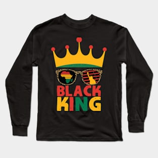 Young Black King Crown African American Kids Boys 1865 Juneteenth Long Sleeve T-Shirt